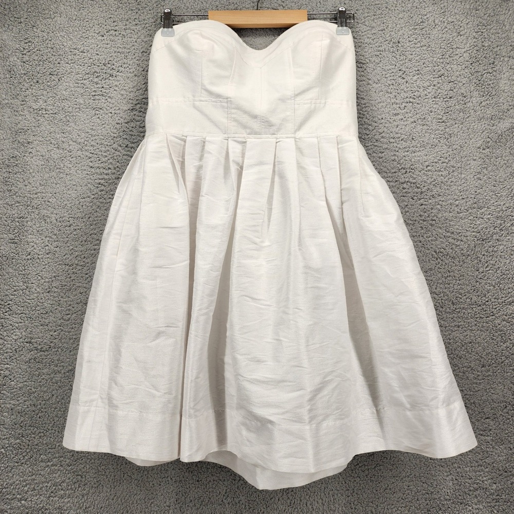 Donna Morgan Collection White Strapless Sweetheart Pleated Cocktail Dress Sz 10